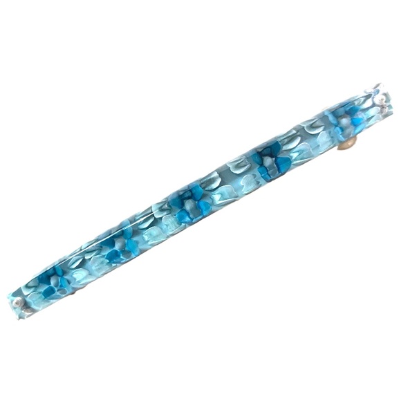 Floral Resin Bar Barrette Pair - Picture 4 of 5